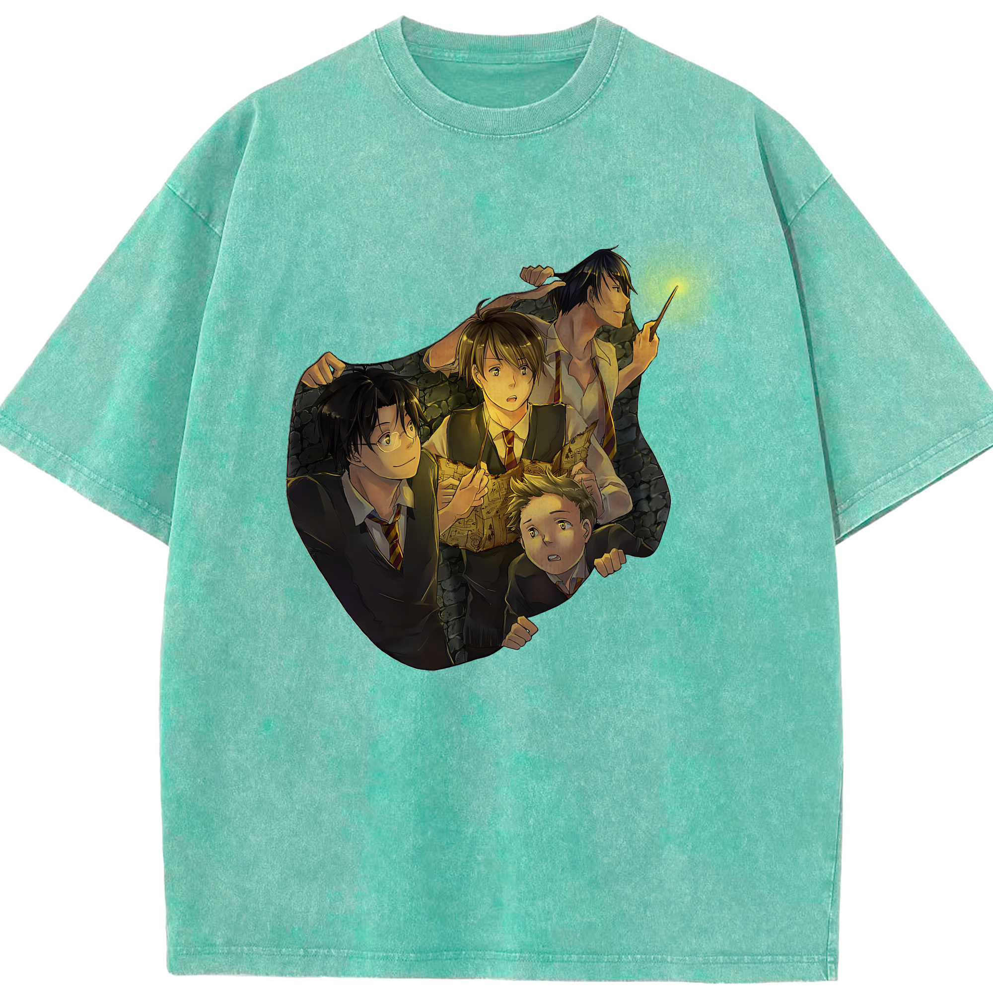 （画像用） Harry Potter ハリー・ポッターシリーズ 綿100% ヴィンテージ風 半袖Tシャツ（フロントプリント）